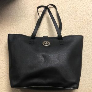 Michael Kors black purse with jeweled logo